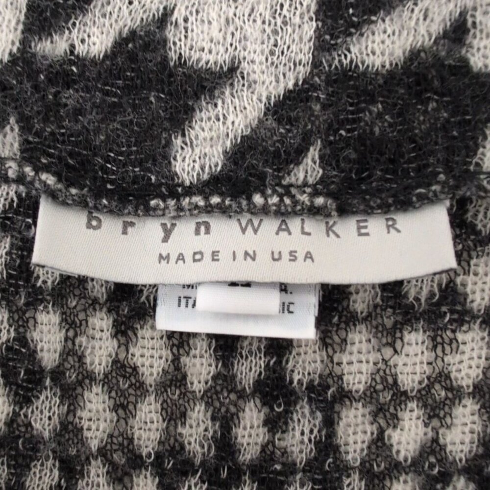 Bryn Walker Houndstooth Vest Womens Size Large Fleece Wool Gray Lagenlook Artsy - Picture 7 of 10